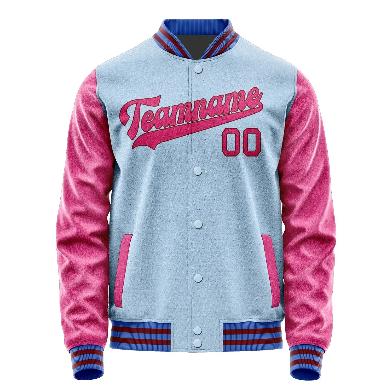 Custom Light Blue Pink Jacket sold by Tailorly product image thumbnail 4