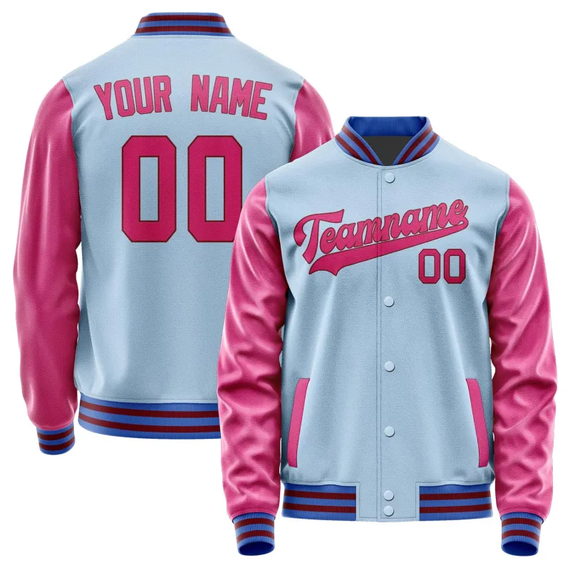 Custom Light Blue Pink Jacket sold by Tailorly