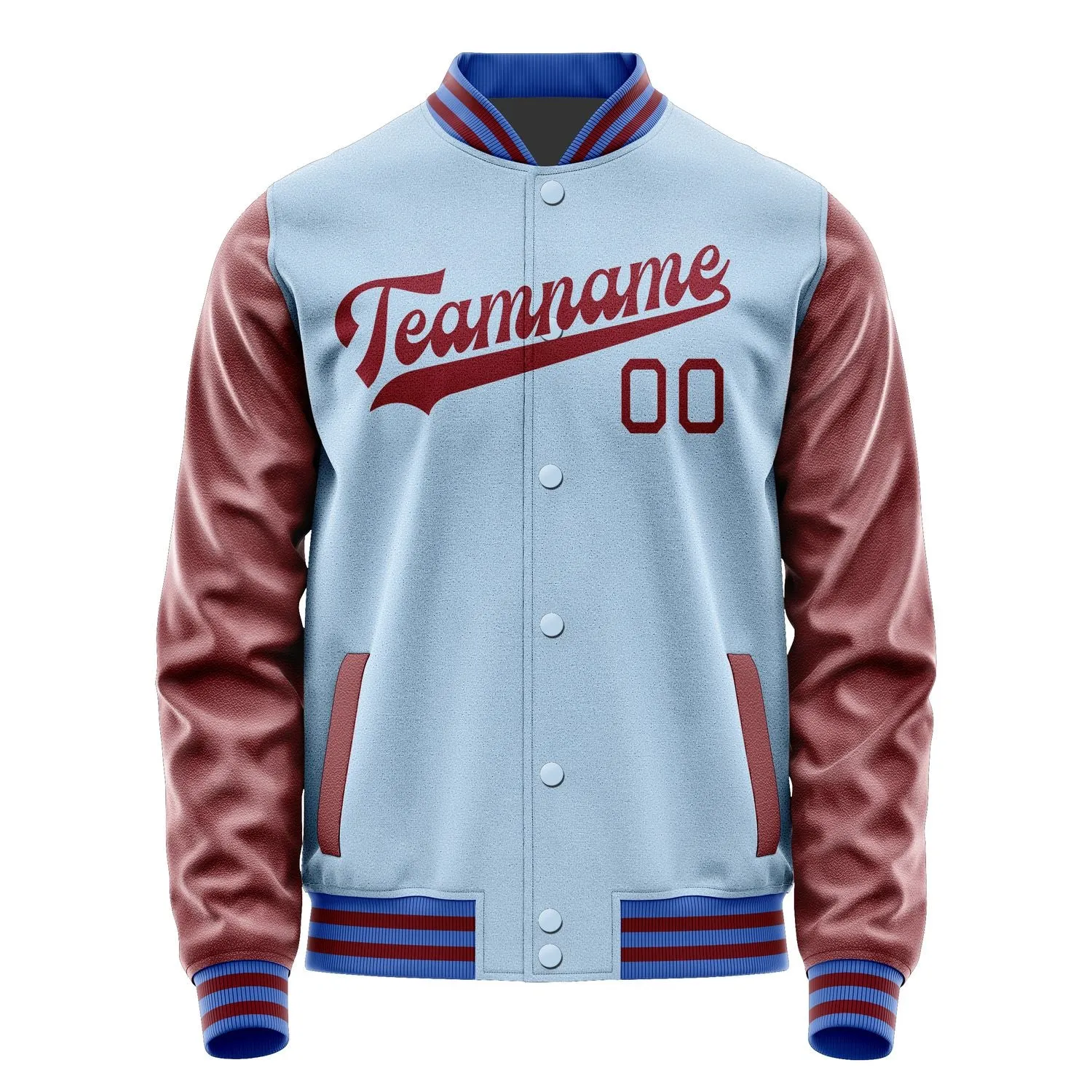 Custom Light Blue Crimson Red Jacket sold by Tailorly product image thumbnail 4