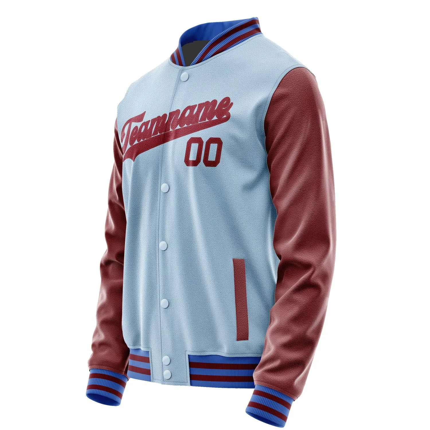 Custom Light Blue Crimson Red Jacket sold by Tailorly product image thumbnail 2