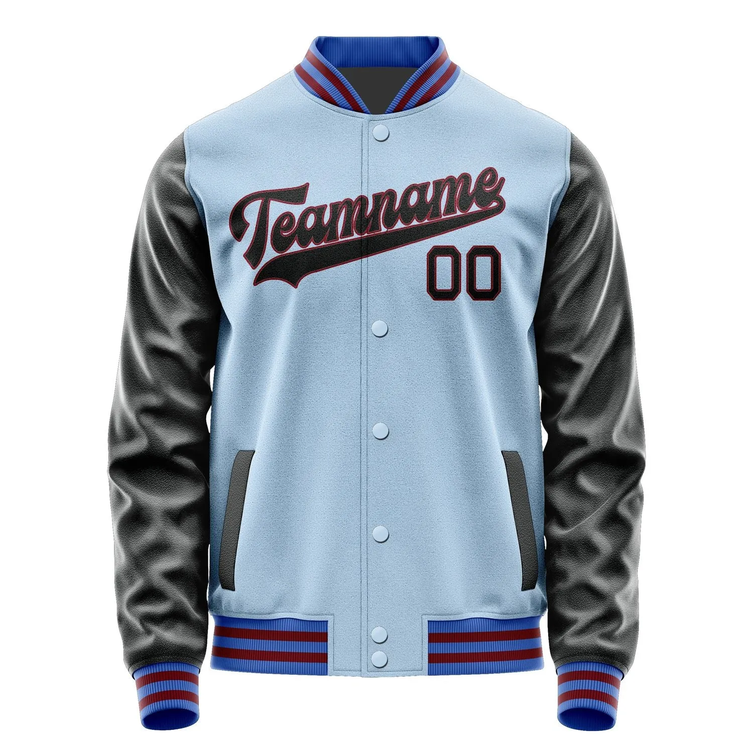 Custom Light Blue Black Jacket sold by Tailorly product image thumbnail 4