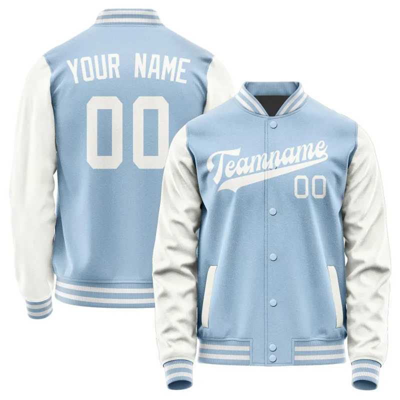 Custom Light Blue White Jacket sold by Tailorly