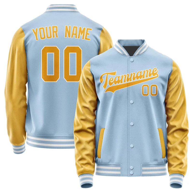 Custom Light Blue Yellow Jacket sold by Tailorly