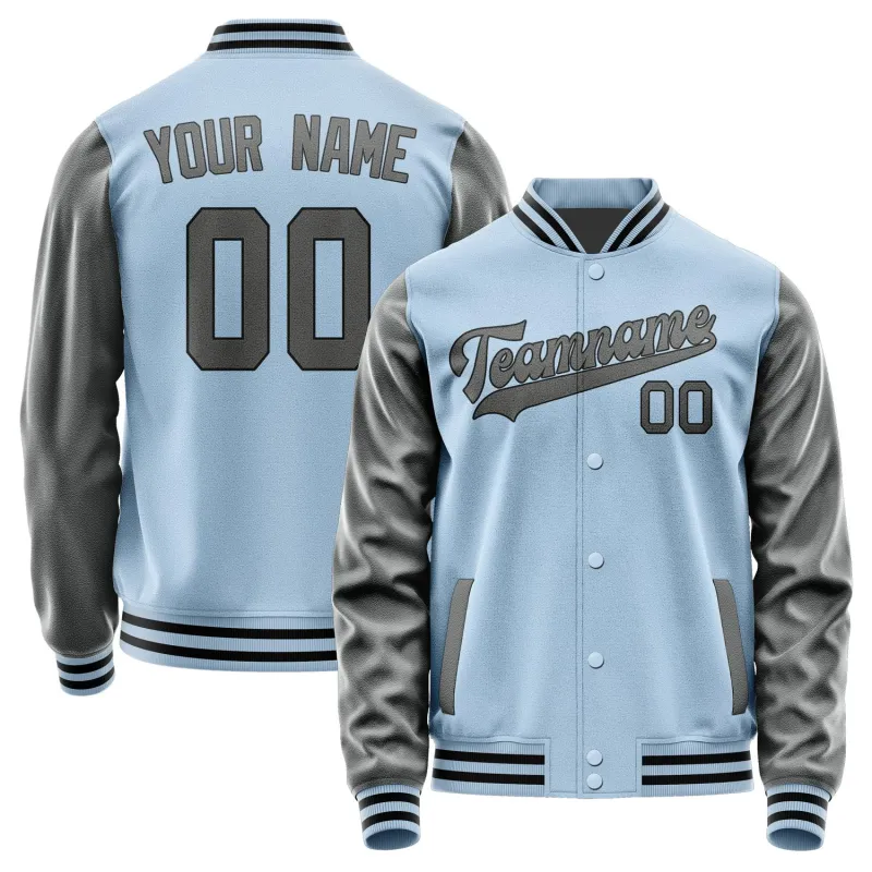 Custom Light Blue Dark Grey Jacket sold by Tailorly