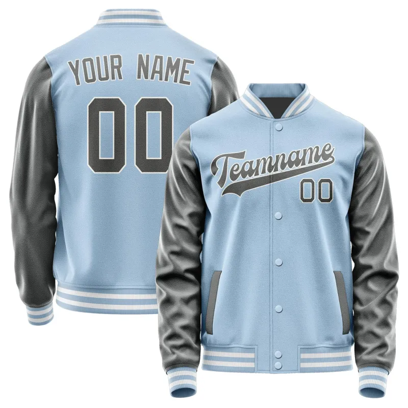 Custom Light Blue Dark Grey Jacket sold by Tailorly
