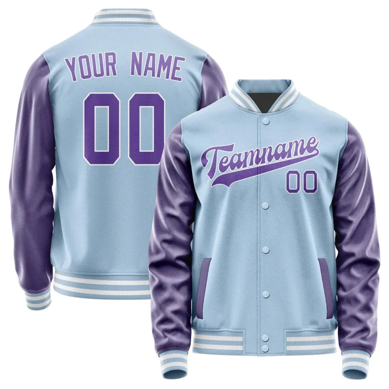 Custom Light Blue Light Purple Jacket sold by Tailorly