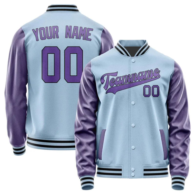 Custom Light Blue Light Purple Jacket sold by Tailorly