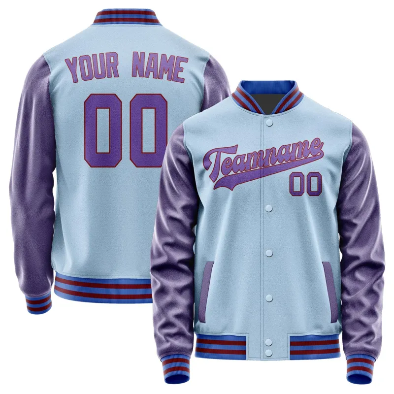 Custom Light Blue Light Purple Jacket sold by Tailorly