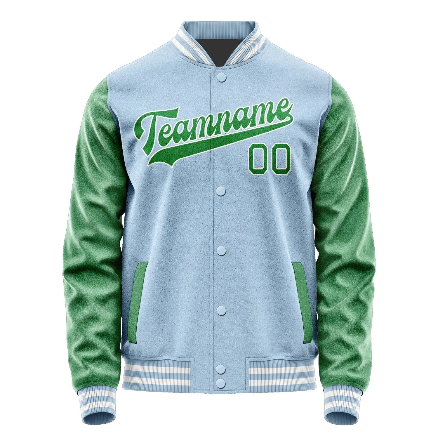 Custom Light Blue Emerald Green Jacket sold by Tailorly product image thumbnail 4