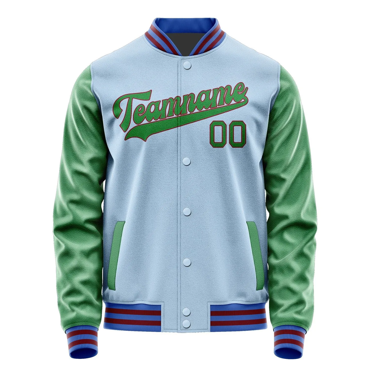 Custom Light Blue Emerald Green Jacket sold by Tailorly product image thumbnail 4