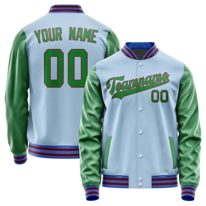 Custom Light Blue Emerald Green Jacket sold by Tailorly