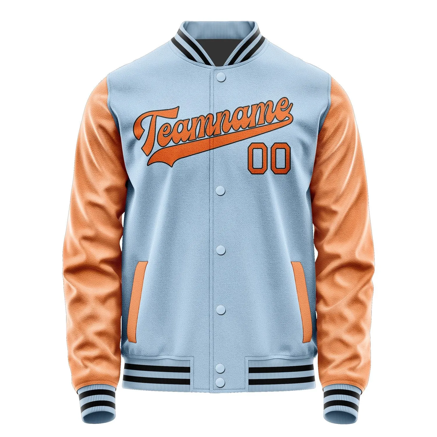 Custom Light Blue Orange Jacket sold by Tailorly product image thumbnail 4
