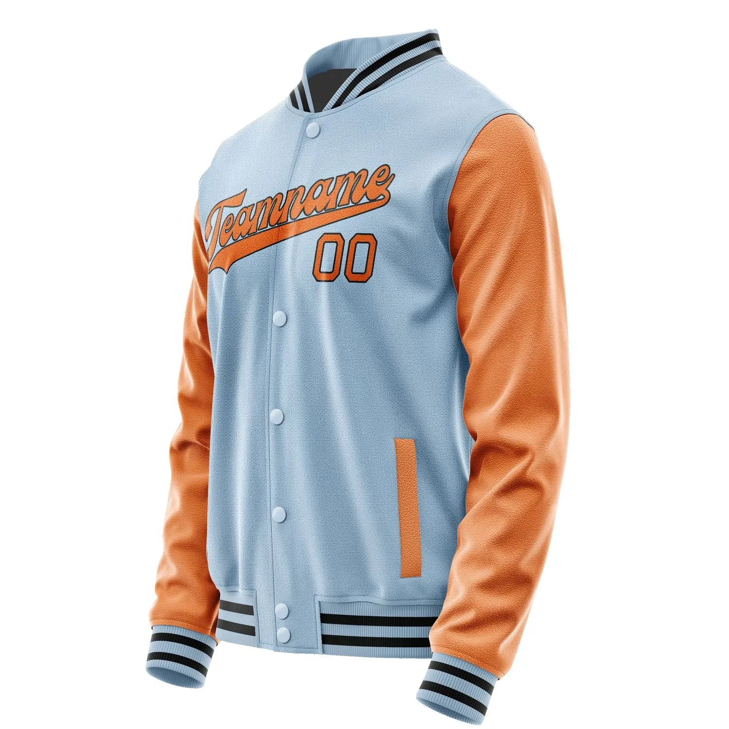 Custom Light Blue Orange Jacket sold by Tailorly product image thumbnail 2