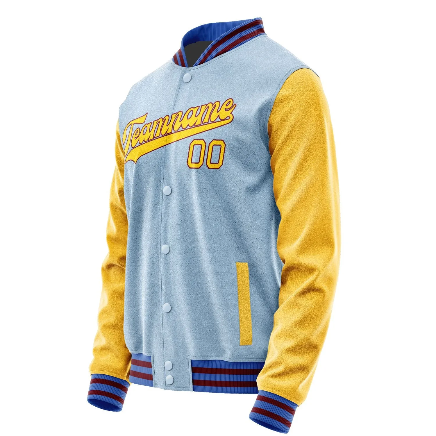 Custom Light Blue Gold Jacket sold by Tailorly product image thumbnail 2