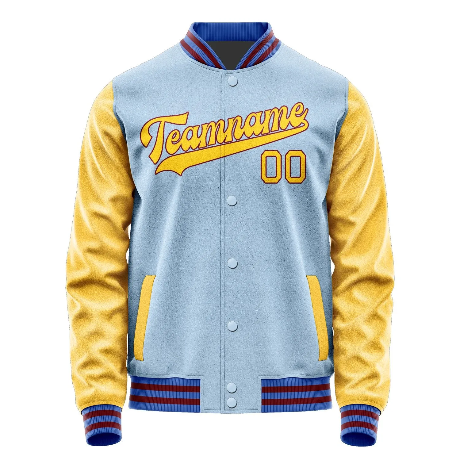 Custom Light Blue Gold Jacket sold by Tailorly product image thumbnail 4