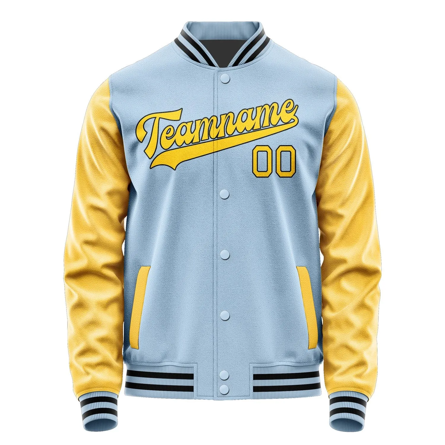 Custom Light Blue Gold Jacket sold by Tailorly product image thumbnail 4