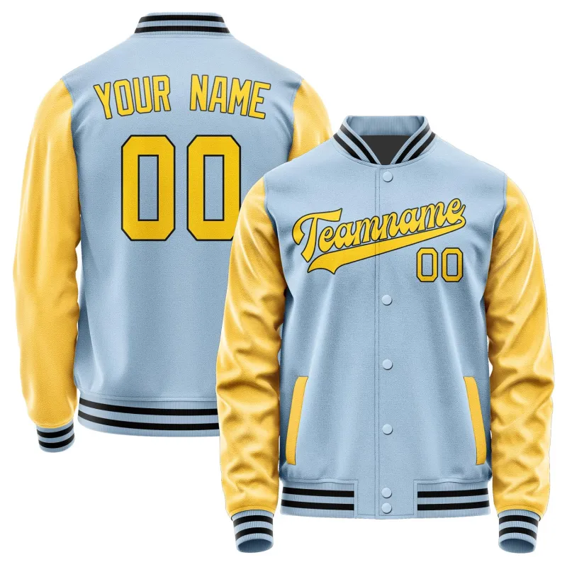 Custom Light Blue Gold Jacket sold by Tailorly