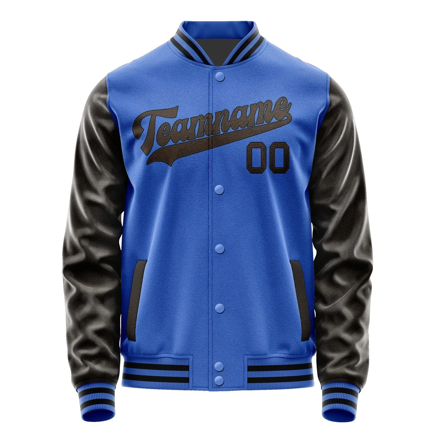Custom Sky Blue Brown Jacket sold by Tailorly product image thumbnail 4