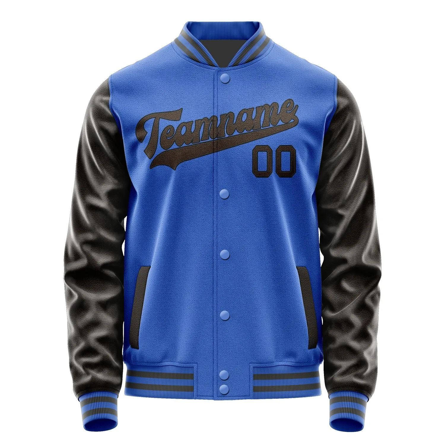 Custom Sky Blue Brown Jacket sold by Tailorly product image thumbnail 4