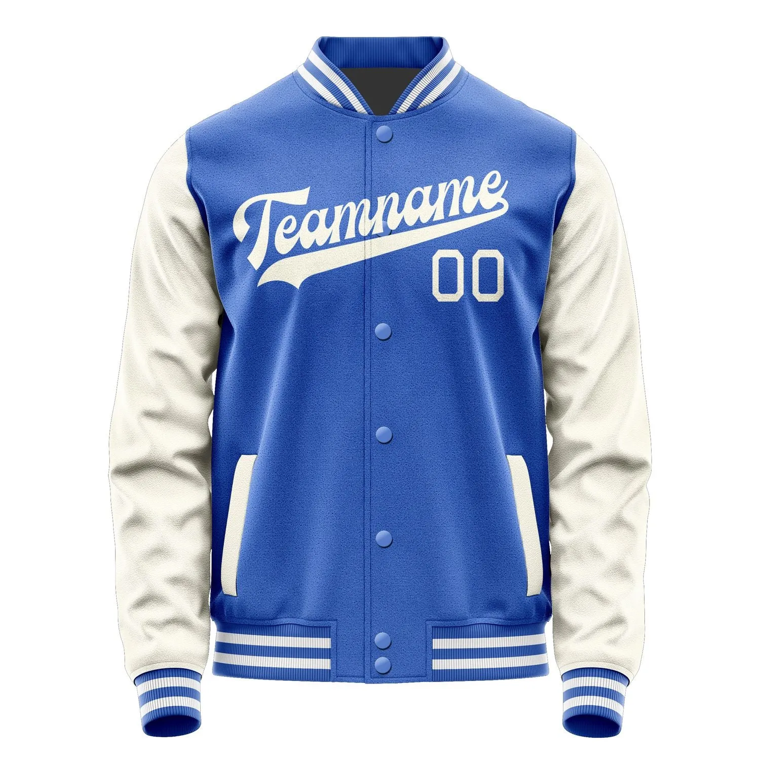 Custom Sky Blue Cream Jacket sold by Tailorly product image thumbnail 4