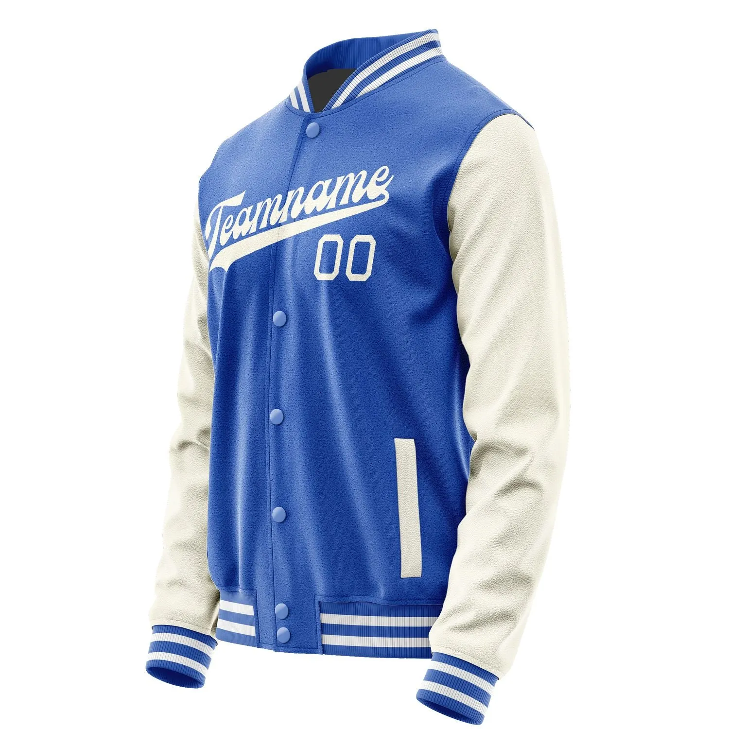 Custom Sky Blue Cream Jacket sold by Tailorly product image thumbnail 2