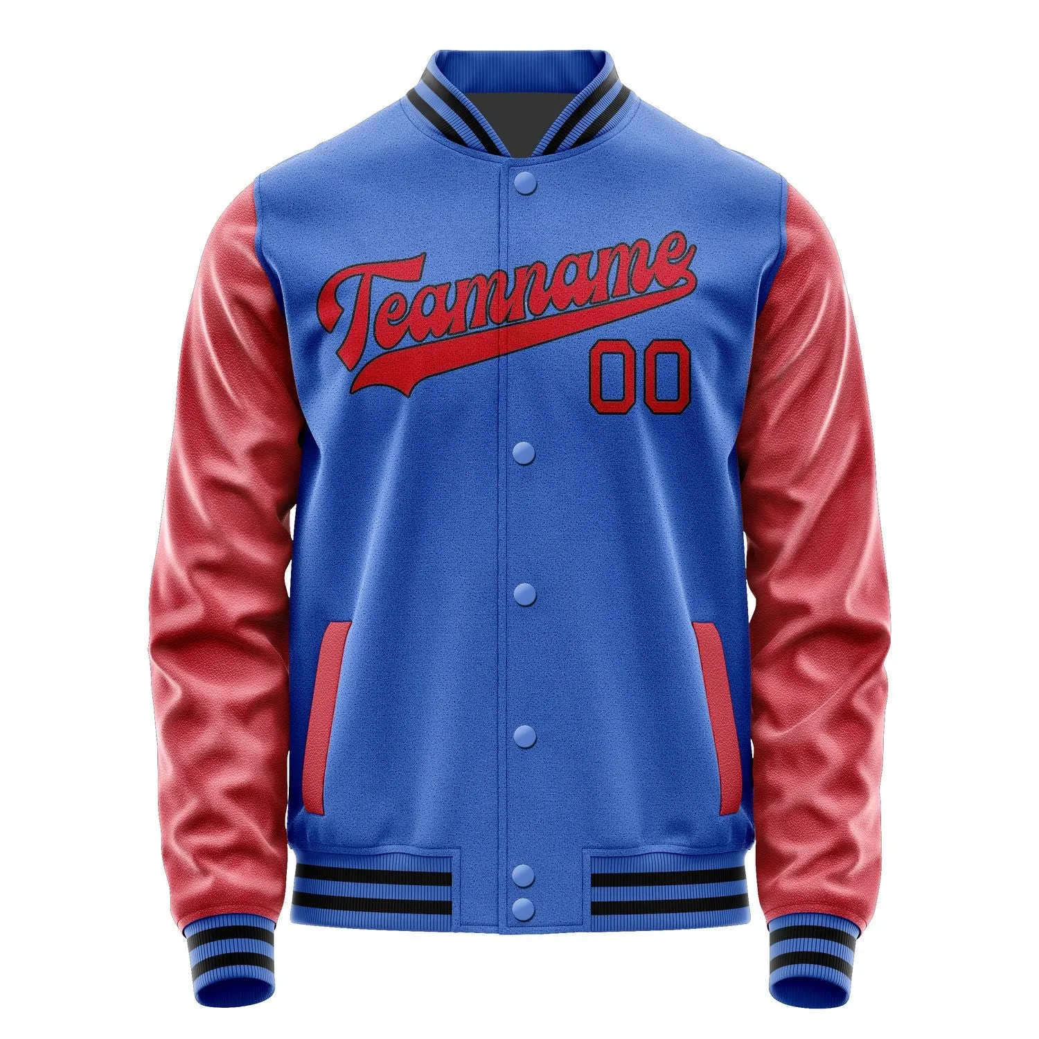 Custom Sky Blue Red Jacket sold by Tailorly product image thumbnail 4