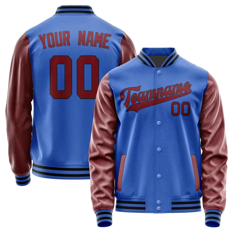 Custom Sky Blue Crimson Red Jacket sold by Tailorly
