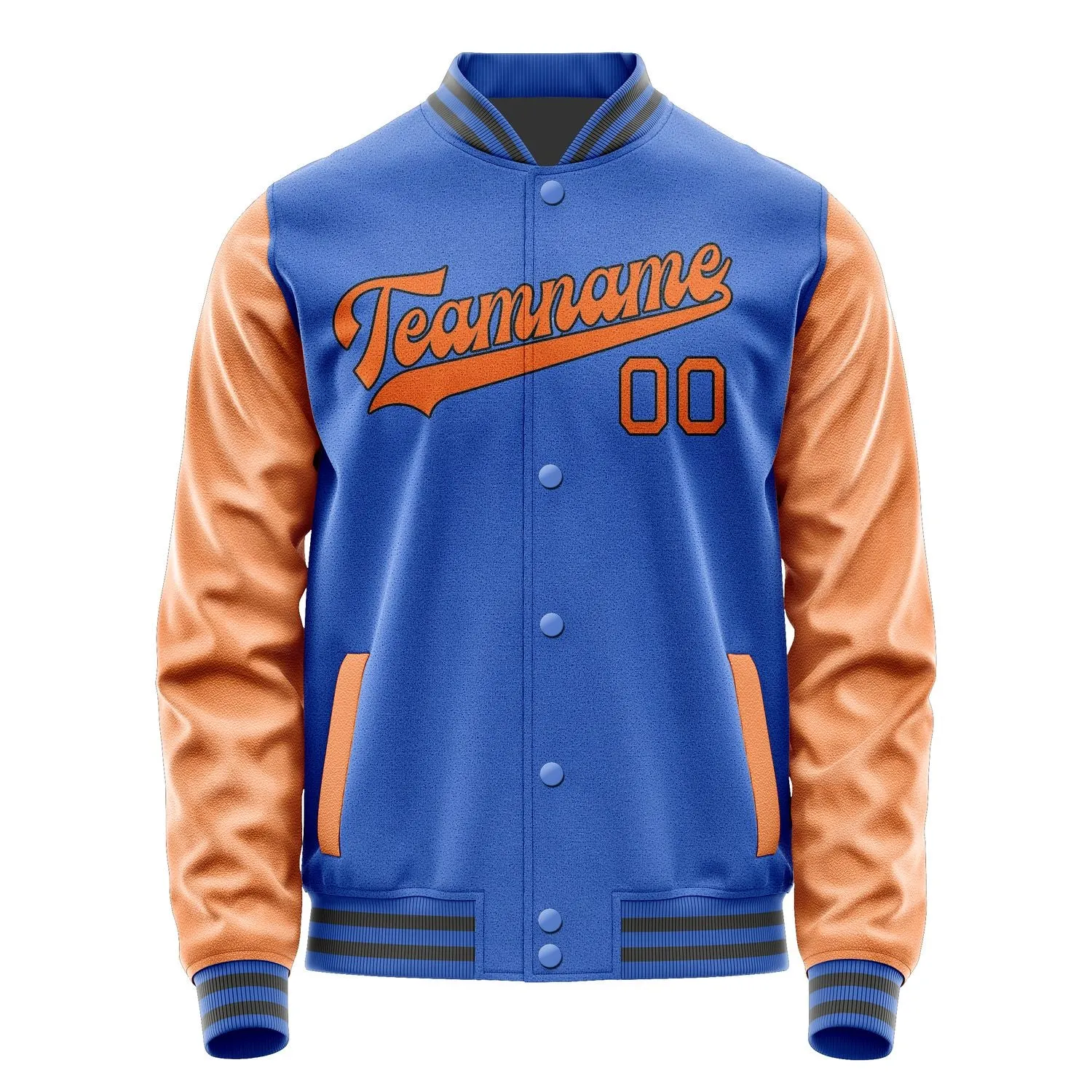 Custom Sky Blue Orange Jacket sold by Tailorly product image thumbnail 4