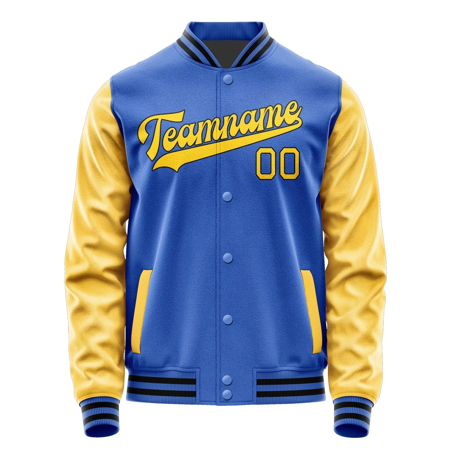 Custom Sky Blue Gold Jacket sold by Tailorly product image thumbnail 4