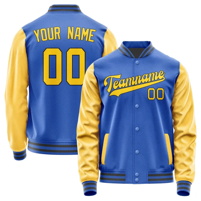 Custom Sky Blue Gold Jacket sold by Tailorly