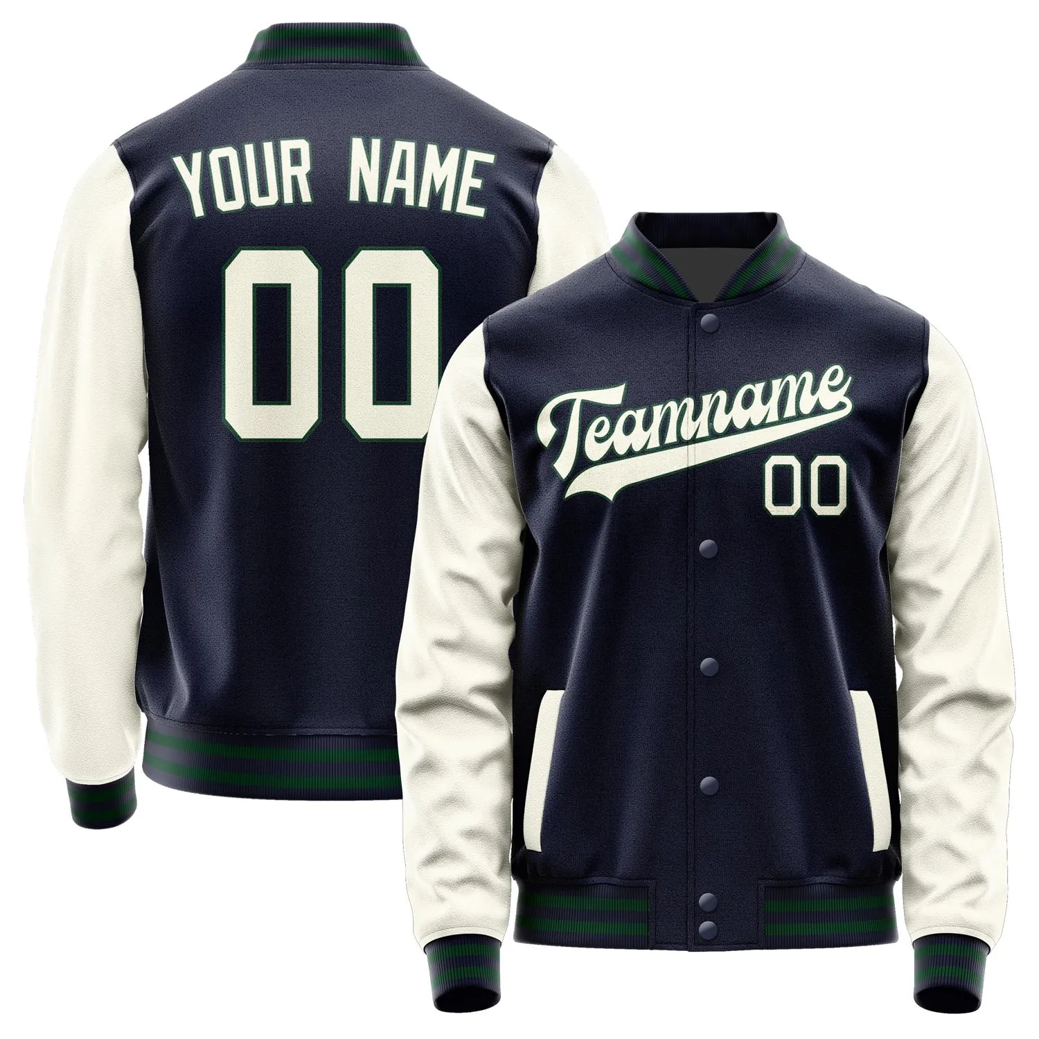 Custom Navy Cream Jacket sold by Tailorly