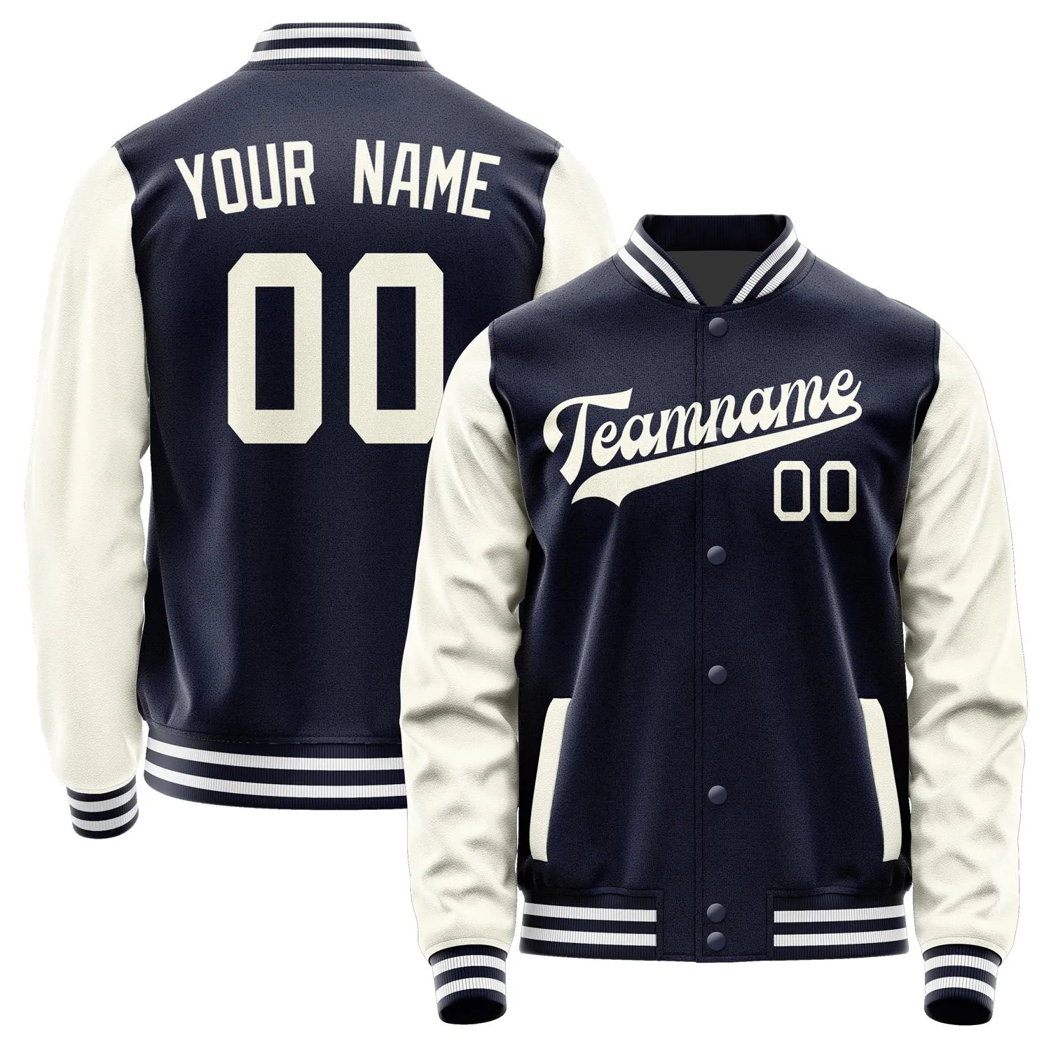 Custom Navy Cream Jacket sold by Tailorly
