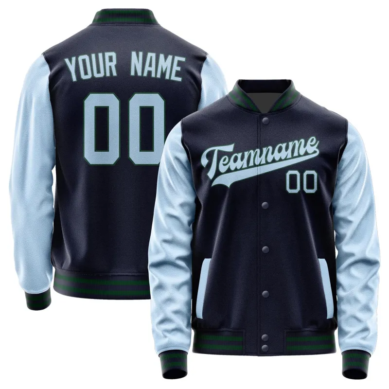 Custom Navy Light Blue Jacket sold by Tailorly