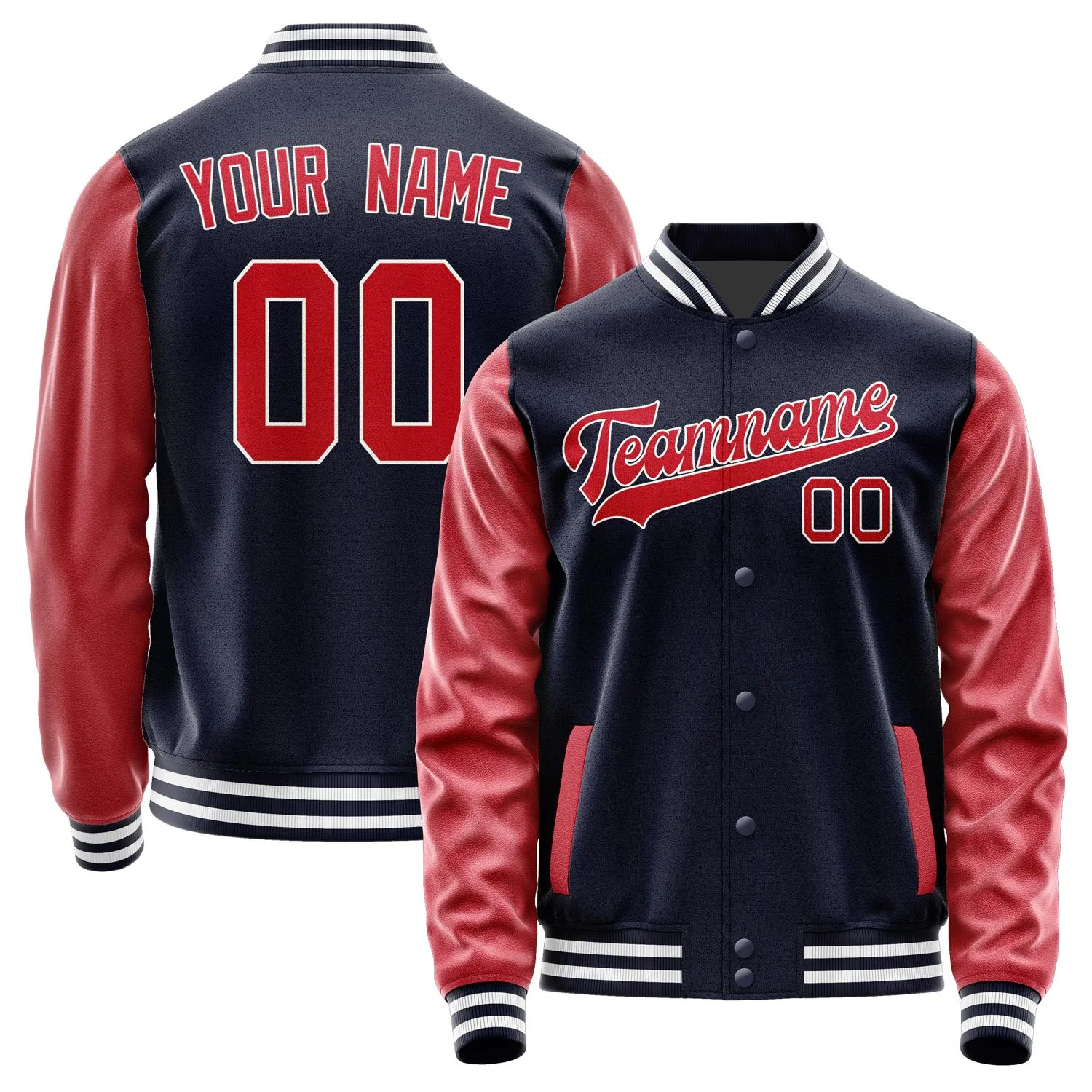 Custom Navy Red Jacket sold by Tailorly