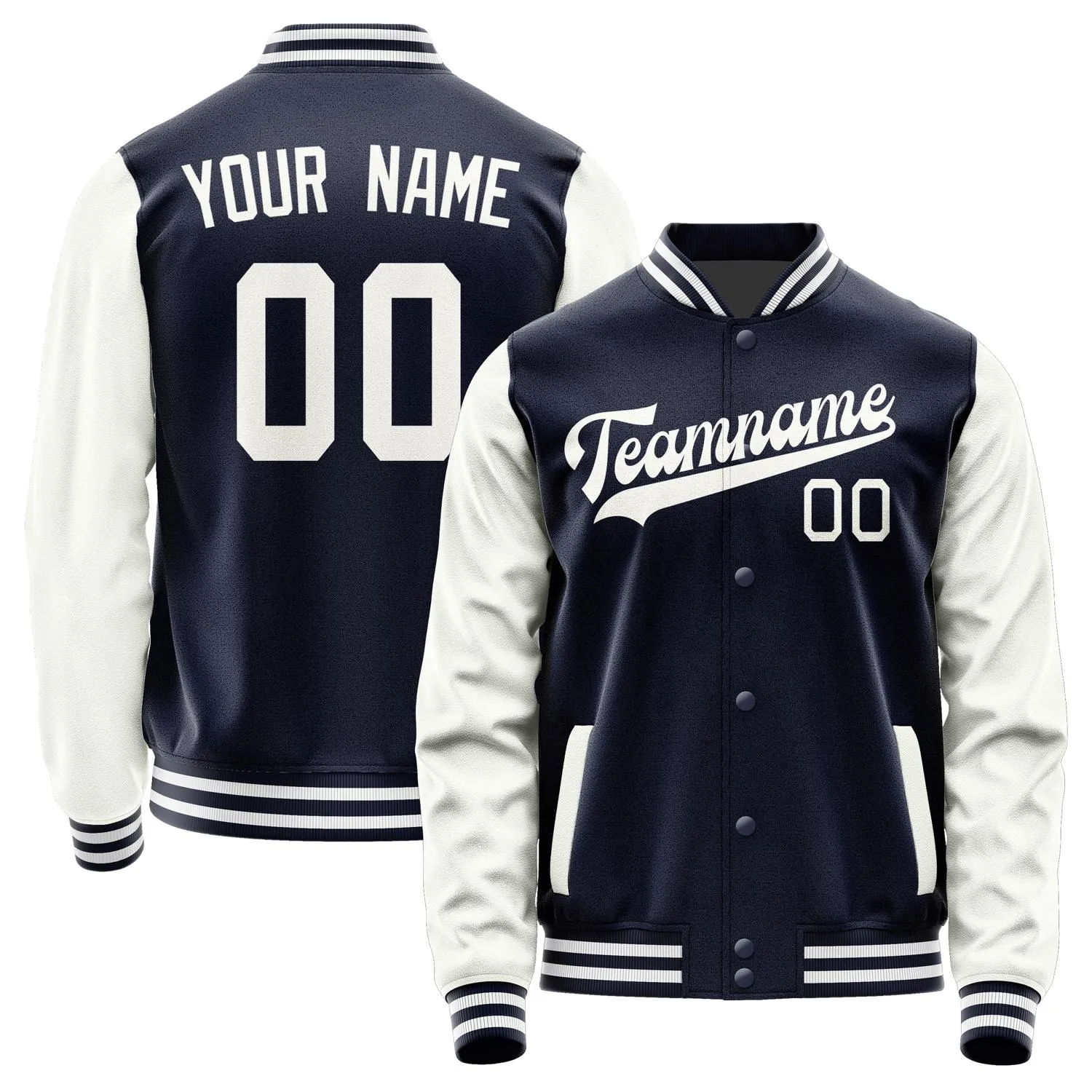 Custom Navy White Jacket sold by Tailorly