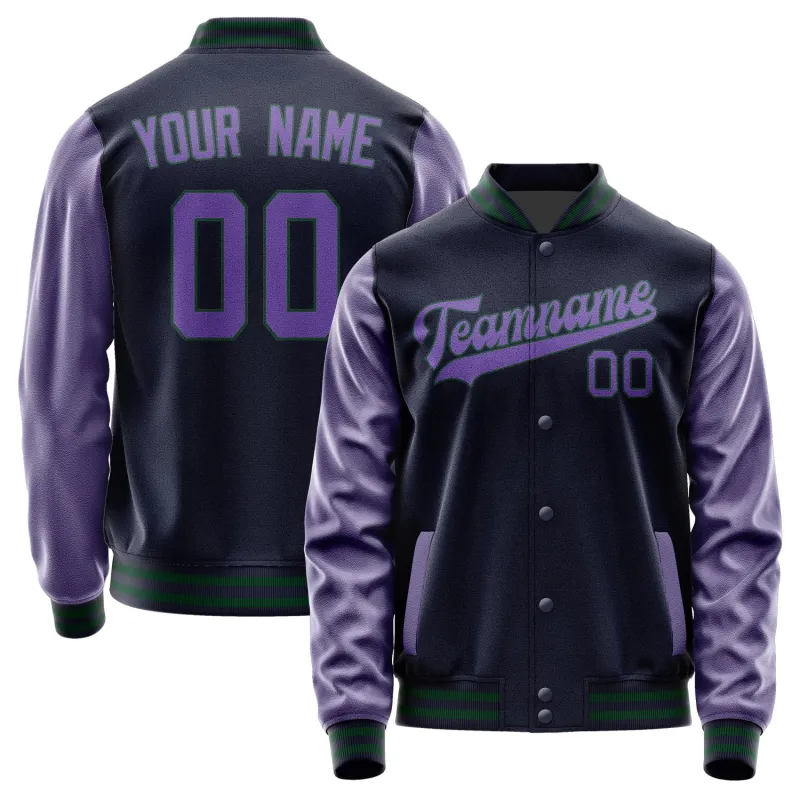 Custom Navy Light Purple Jacket sold by Tailorly