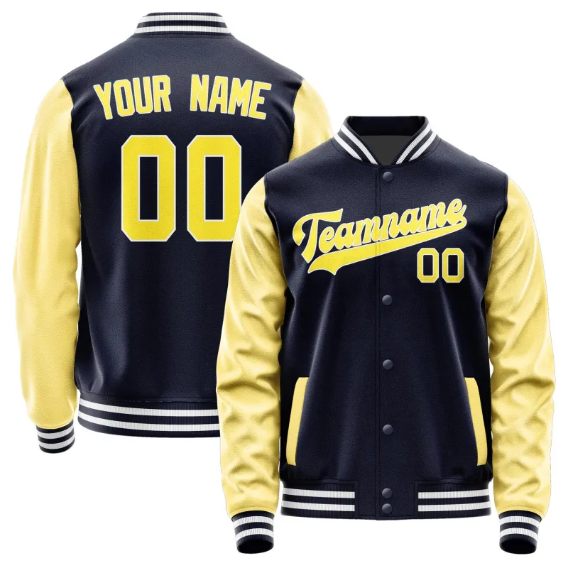 Custom Navy Light Yellow Jacket sold by Tailorly