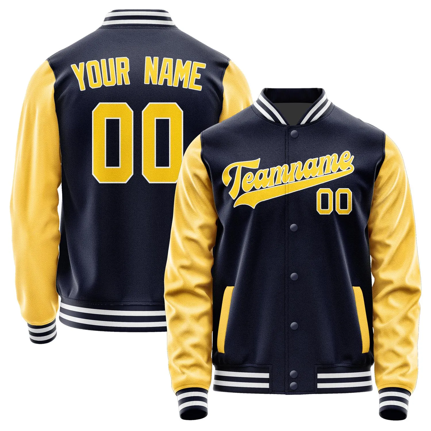 Custom Navy Gold Jacket sold by Tailorly