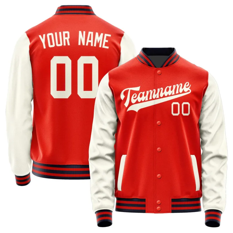 Custom Orange Red Cream Jacket sold by Tailorly