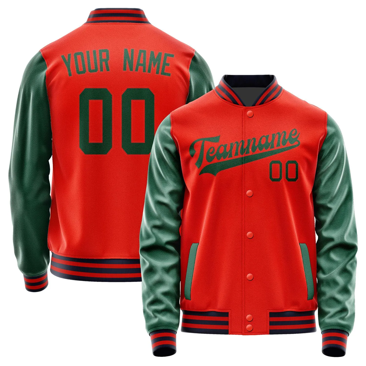 Custom Orange Red Green Jacket sold by Tailorly