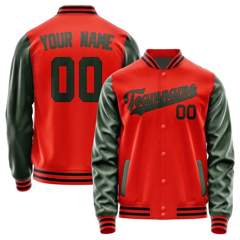 Custom Orange Red Dark Green Jacket sold by Tailorly