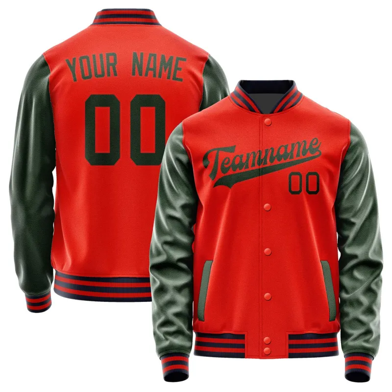 Custom Orange Red Dark Green Jacket sold by Tailorly