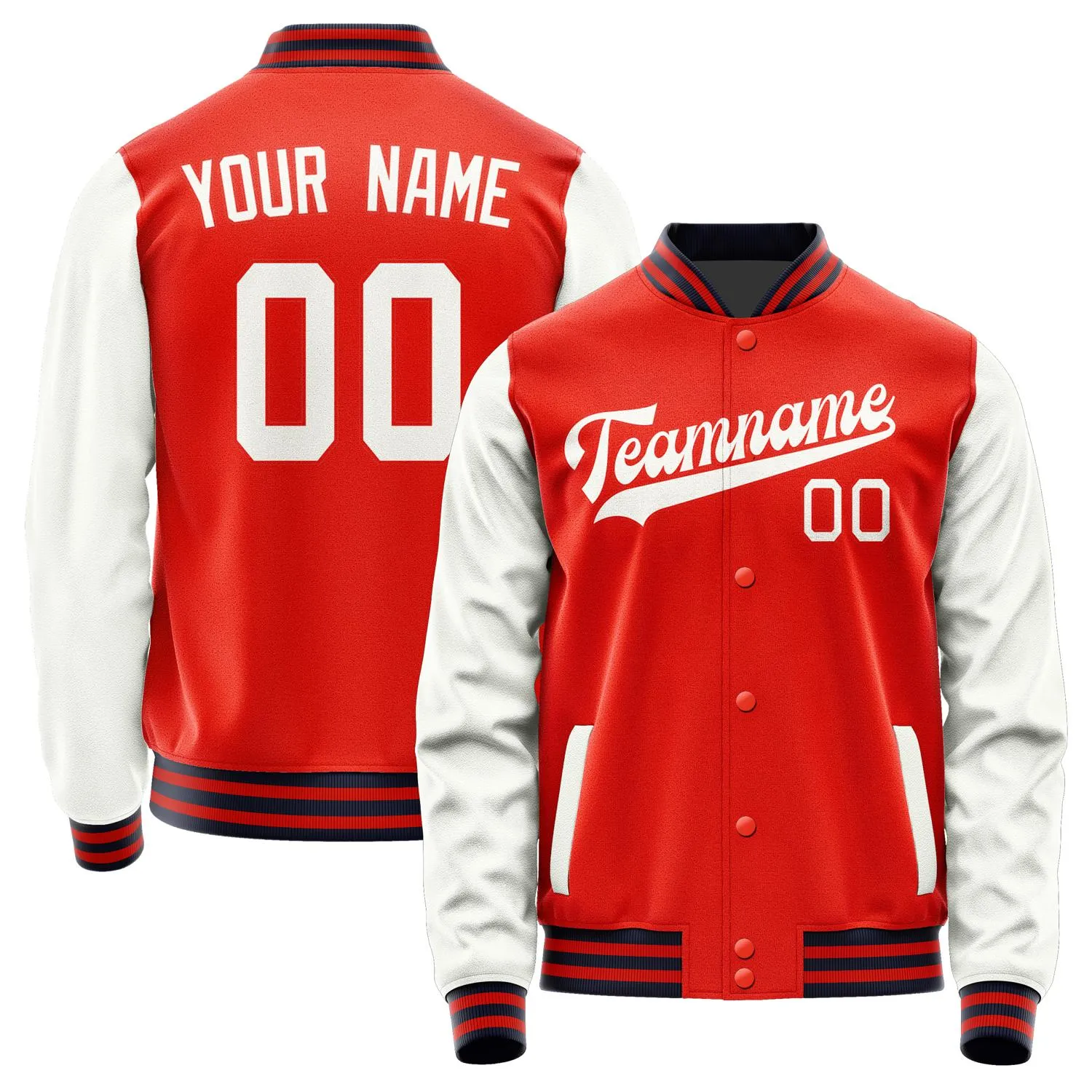 Custom Orange Red White Jacket sold by Tailorly