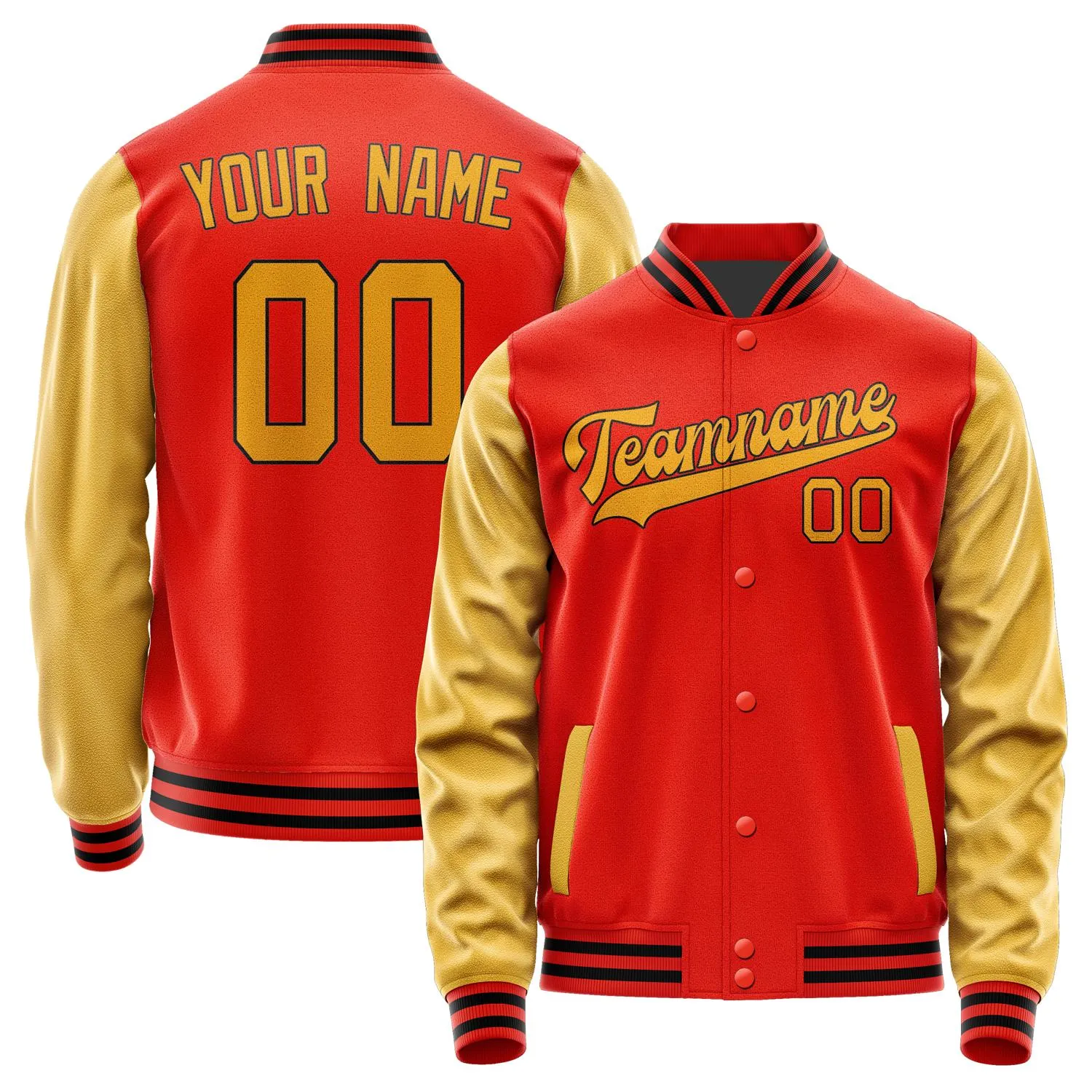 Custom Orange Red Yellow Jacket sold by Tailorly