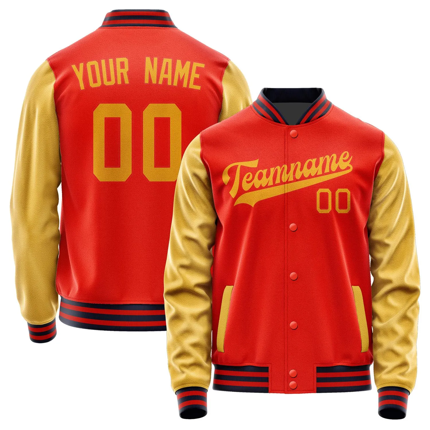Custom Orange Red Yellow Jacket sold by Tailorly