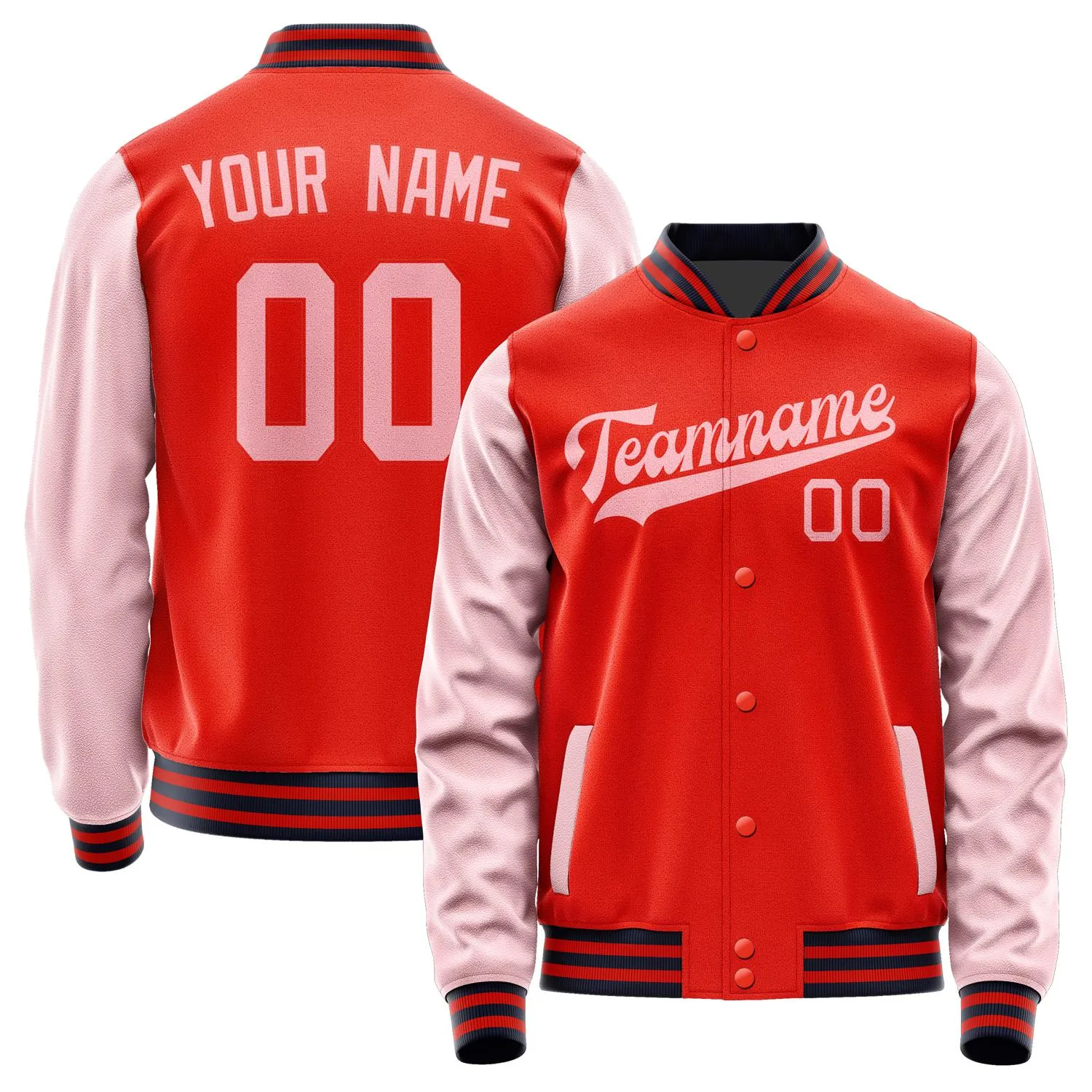 Custom Orange Red Light Pink Jacket sold by Tailorly