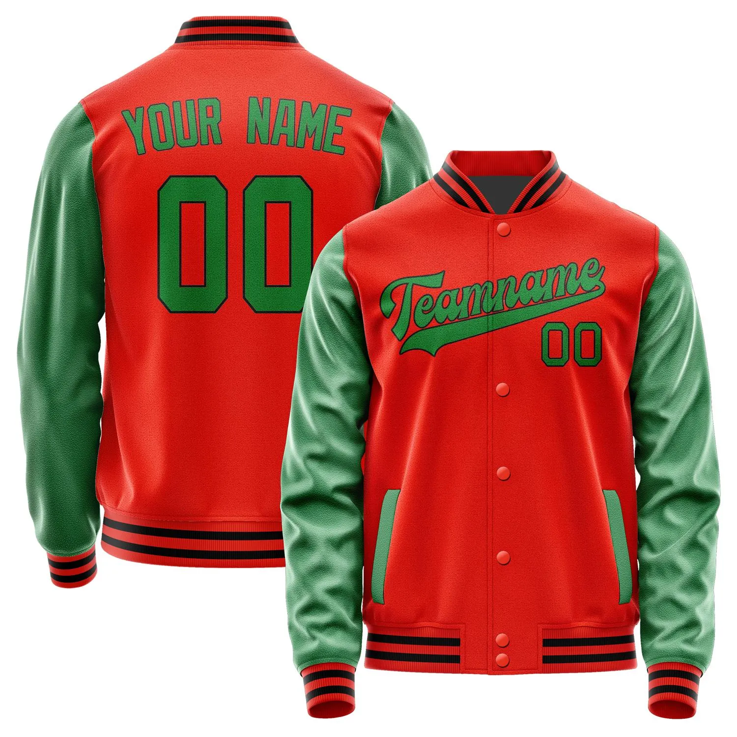 Custom Orange Red Emerald Green Jacket sold by Tailorly