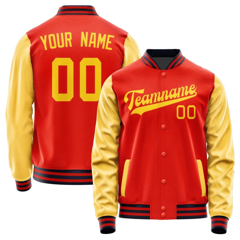 Custom Orange Red Gold Jacket sold by Tailorly