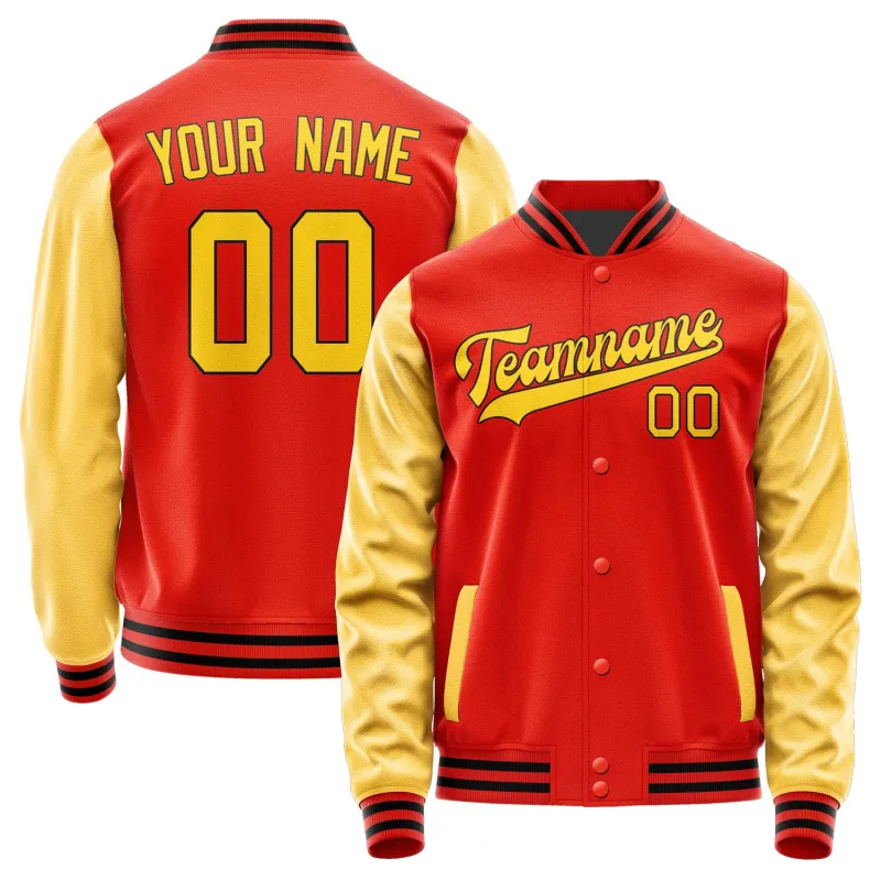 Custom Orange Red Gold Jacket sold by Tailorly