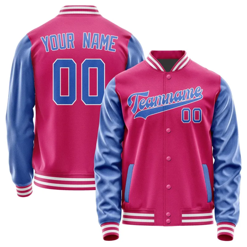 Custom Pink Sky Blue Jacket sold by Tailorly